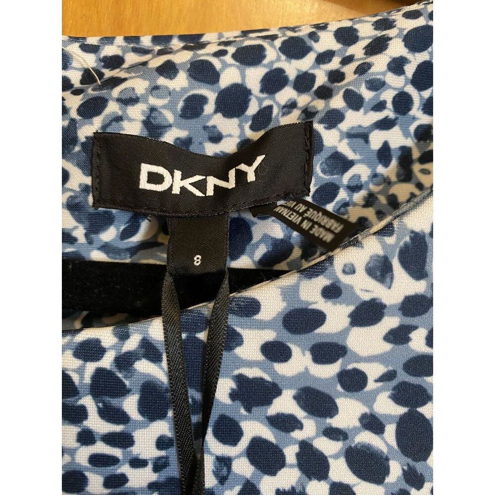 Donna Karan Women's Multicolor Abstract Puff  Short Sleeve Dress  8 - Picture 5 of 14